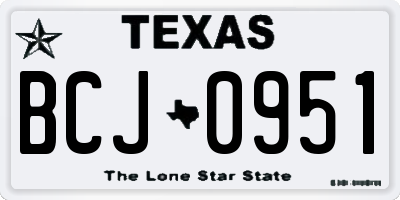 TX license plate BCJ0951