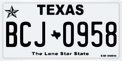 TX license plate BCJ0958