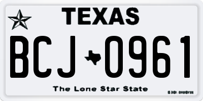 TX license plate BCJ0961