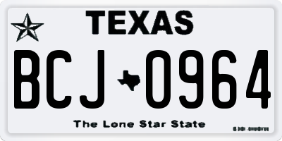 TX license plate BCJ0964