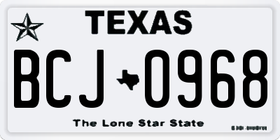 TX license plate BCJ0968