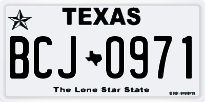 TX license plate BCJ0971
