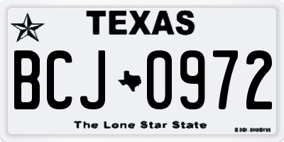TX license plate BCJ0972