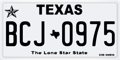 TX license plate BCJ0975