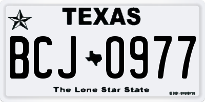 TX license plate BCJ0977