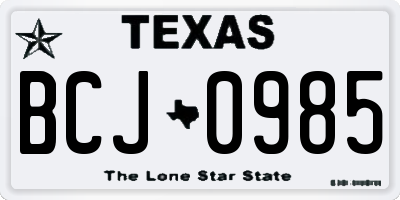 TX license plate BCJ0985