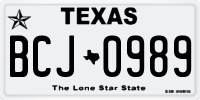 TX license plate BCJ0989