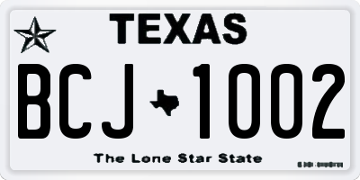 TX license plate BCJ1002
