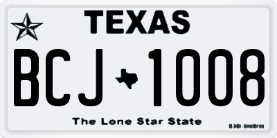 TX license plate BCJ1008