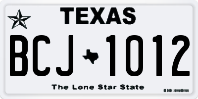 TX license plate BCJ1012