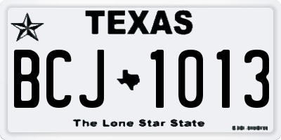 TX license plate BCJ1013
