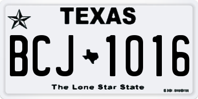 TX license plate BCJ1016