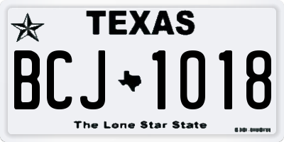 TX license plate BCJ1018