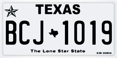 TX license plate BCJ1019