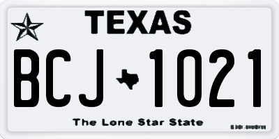 TX license plate BCJ1021