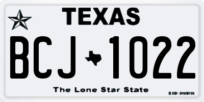 TX license plate BCJ1022