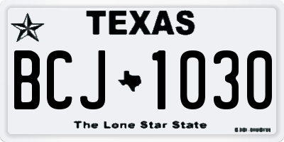 TX license plate BCJ1030