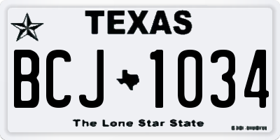 TX license plate BCJ1034