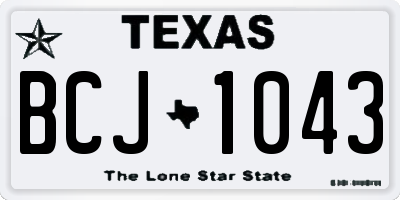 TX license plate BCJ1043