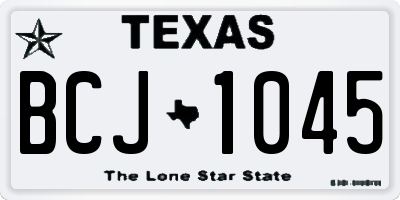TX license plate BCJ1045