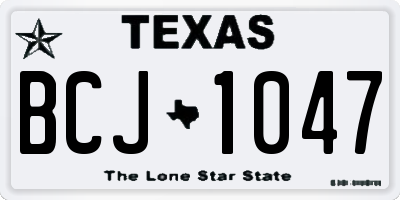 TX license plate BCJ1047