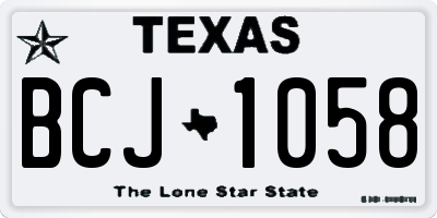 TX license plate BCJ1058