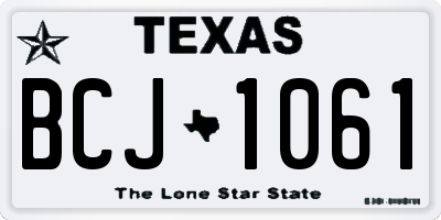 TX license plate BCJ1061