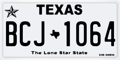 TX license plate BCJ1064
