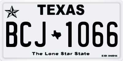 TX license plate BCJ1066