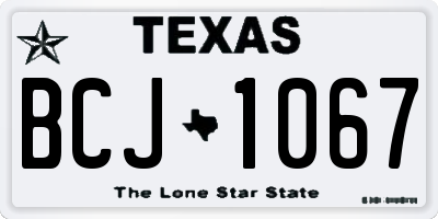TX license plate BCJ1067