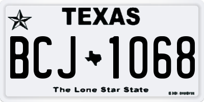 TX license plate BCJ1068