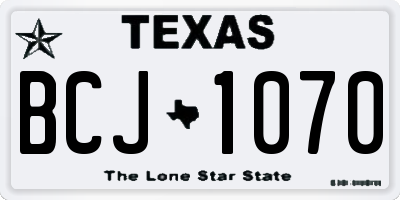 TX license plate BCJ1070