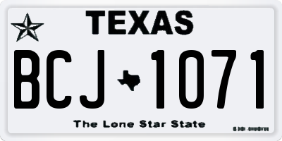 TX license plate BCJ1071