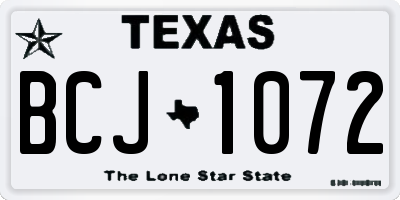 TX license plate BCJ1072