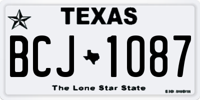 TX license plate BCJ1087