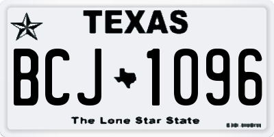 TX license plate BCJ1096