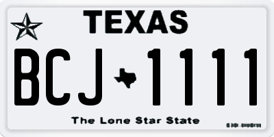 TX license plate BCJ1111