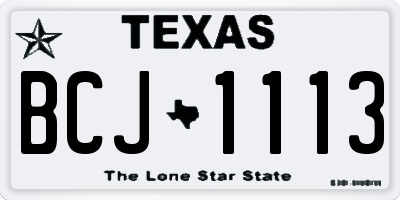 TX license plate BCJ1113