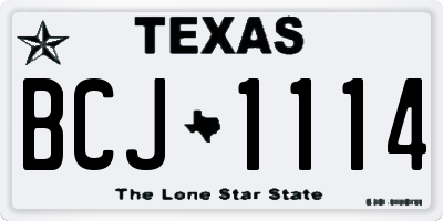 TX license plate BCJ1114