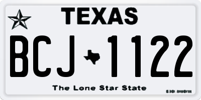 TX license plate BCJ1122