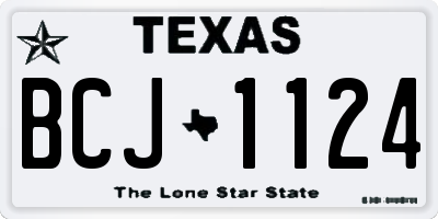 TX license plate BCJ1124