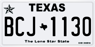 TX license plate BCJ1130