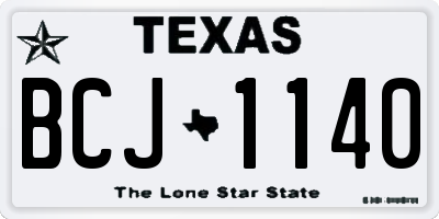 TX license plate BCJ1140