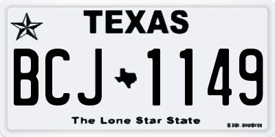 TX license plate BCJ1149