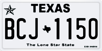 TX license plate BCJ1150