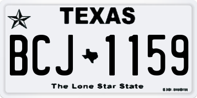 TX license plate BCJ1159