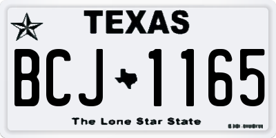 TX license plate BCJ1165