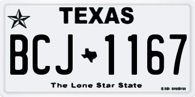 TX license plate BCJ1167