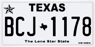 TX license plate BCJ1178