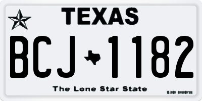 TX license plate BCJ1182